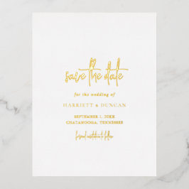 Zeitlose Elegante Hochzeit Save the Date Folie Einladungspostkarte