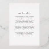 Zeitlose Elegante Hochzeit Save the Date Folieneinladung (Rückseite)