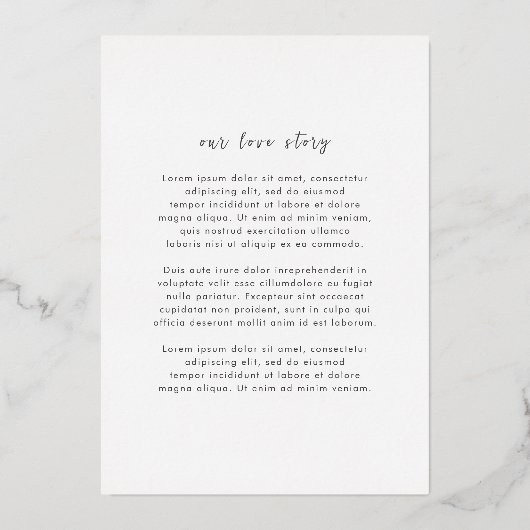 Zeitlose Elegante Hochzeit Save the Date Folieneinladung (Rückseite)