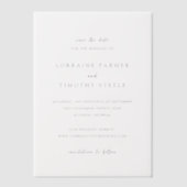 Zeitlose Elegante Hochzeit Save the Date Pergament Einladungen (Vorderseite)