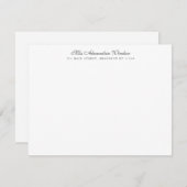 Zeitlose elegante, klassische Grenzadresse Schwarz Mitteilungskarte (Vorne/Hinten)