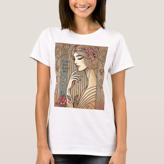 Zeitlose Elegante Vintage Frauenwerbung T-Shirt (Vorderseite)