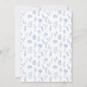 Zeitlose Eleganz: Blue Floral Wreath Boho Hochzeit Einladung (Rückseite)