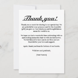 Zeitlose Eleganz Danke Karte