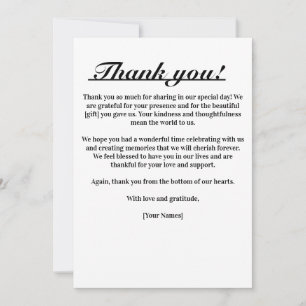 Zeitlose Eleganz Danke Karte