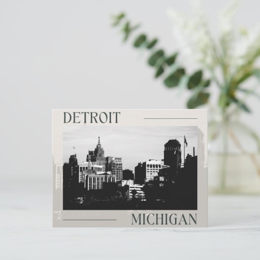 Zeitlose Eleganz Detroits, Michigan Postkarte (Stehend Vorderseite)