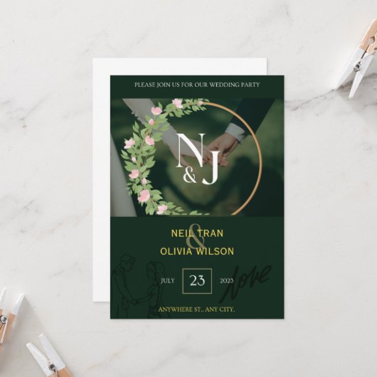 Zeitlose Eleganz: Die blutige Einladung zur Hochze (Vorderseite/Rückseite Beispiel)