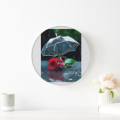 "Zeitlose Eleganz: Eine Uhr an der Wand, die (Zuhause)