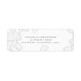 Zeitlose Eleganz: Ginkgo Biloba Adressetikett