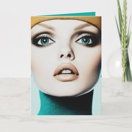 Zeitlose Eleganz: Ikonisches Porträt der 60er Jahr Einladung (Vorderseite)