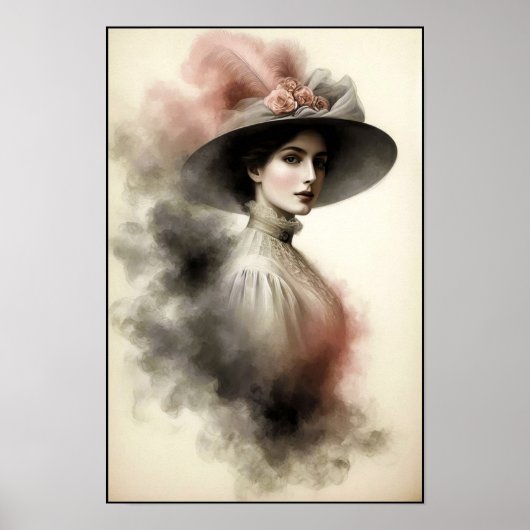 Zeitlose Eleganz in einem rauchigen Porträt Poster (Vorne)