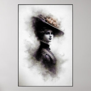 Zeitlose Eleganz in einem rauchigen Porträt Poster