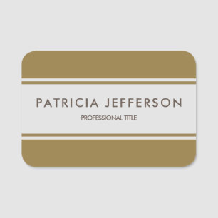 Zeitlose Eleganz in zweiteiliger Harmonie: Golden  Namensschild