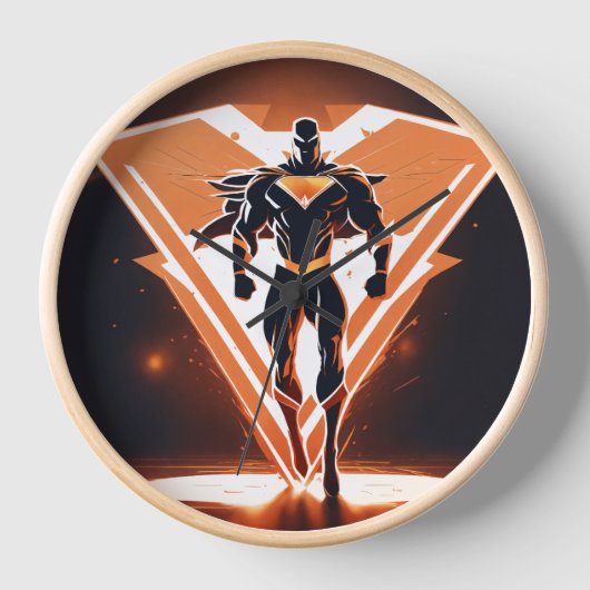 Zeitlose Eleganz: Naturholz-Rundrahmen" Uhr (Vorderseite)