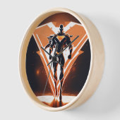 Zeitlose Eleganz: Naturholz-Rundrahmen" Uhr (Winkel)