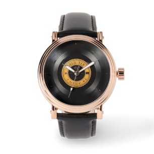 Zeitlose Eleganz: Retro Vinyl Record Watch Armbanduhr