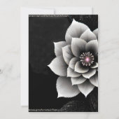 Zeitlose Eleganz: Schwarz & Silber Blossom Hochzei Einladung (Rückseite)