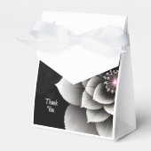 Zeitlose Eleganz: Schwarz & Silber Blossom Hochzei Geschenkschachtel (Vorderseite)