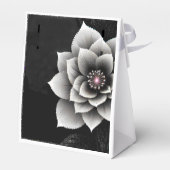 Zeitlose Eleganz: Schwarz & Silber Blossom Hochzei Geschenkschachtel (Rückseite)