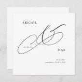 Zeitlose Eleganz Square Hochzeit retten Datum Save The Date (Vorne/Hinten)