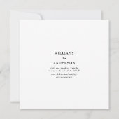 Zeitlose Eleganz Square Hochzeit retten Datum Save The Date (Rückseite)