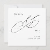 Zeitlose Eleganz Square Hochzeit retten Datum Save The Date (Vorderseite)