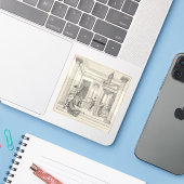 Zeitlose Eleganz: Traditionelle Schwarz-Weiß-Maler Aufkleber (Laptop mit iPhone)