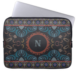 Zeitlose Eleganz Traditionelles Stoffmonogramm Laptopschutzhülle