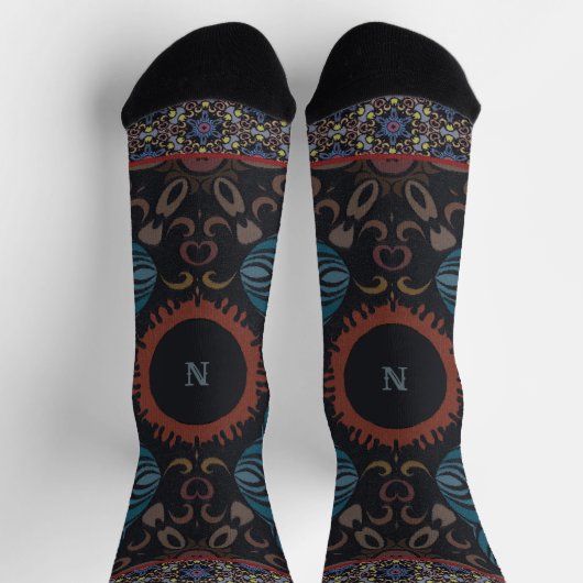 Zeitlose Eleganz Traditionelles Stoffmonogramm Socken (Oben)