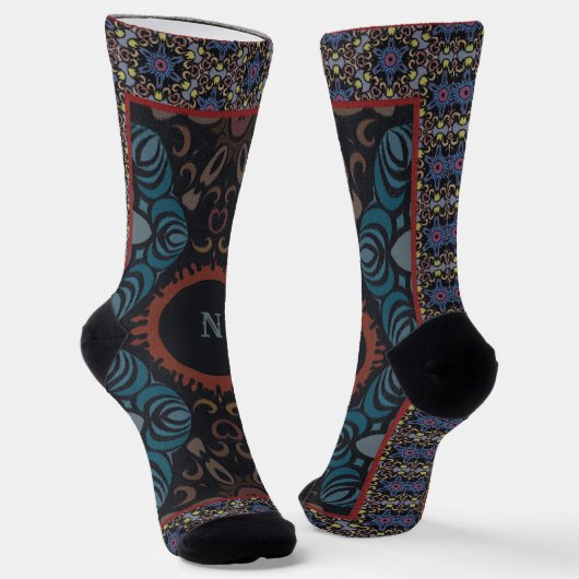 Zeitlose Eleganz Traditionelles Stoffmonogramm Socken (Gewinkelt)