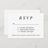 Zeitlose Eleganz UAWG Hochzeitskarten RSVP Karte (Vorne/Hinten)