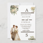 Zeitlose Eleganz | Vintage Rustikale Hochzeit Einladung (Vorderseite)