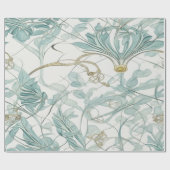 Zeitlose Eleganz: Vintages Blau und Beige Muster Geschenkpapier (Flach)