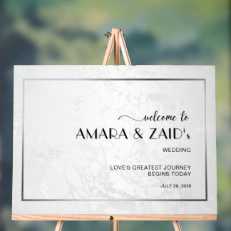 Zeitlose Eleganz: Weißer Marmor aus Perlgeflecht Acrylschild