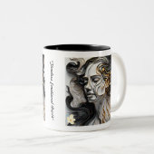 "Zeitlose emotionale Kunst" Zweifarbige Tasse (VorderseiteRechts)