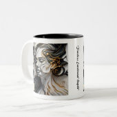 "Zeitlose emotionale Kunst" Zweifarbige Tasse (Vorderseite Links)