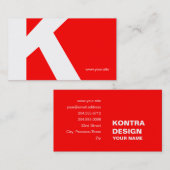 Zeitlose enorme Buchstabe-Visitenkarte (rot u. Visitenkarte (Vorne/Hinten)