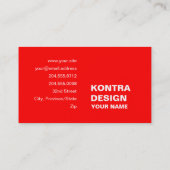 Zeitlose enorme Buchstabe-Visitenkarte (rot u. Visitenkarte (Rückseite)