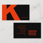 Zeitlose enorme Buchstabe-Visitenkarte (Schwarzes Visitenkarte (Vorne/Hinten)