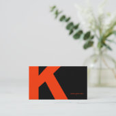 Zeitlose enorme Buchstabe-Visitenkarte (Schwarzes Visitenkarte (Stehend Vorderseite)