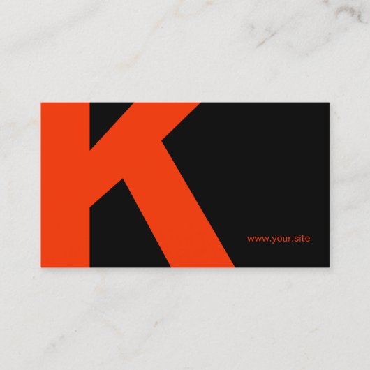 Zeitlose enorme Buchstabe-Visitenkarte (Schwarzes Visitenkarte (Vorderseite)