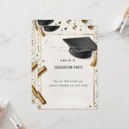 Zeitlose Errungenschaft: Elegante Graduierungspaus Einladung