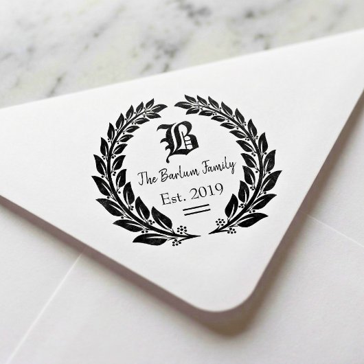 Zeitlose Familienwappen-Monogramm-Briefmarke Permastempel
