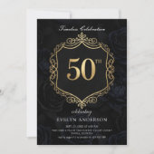 Zeitlose Feier Schwarz und Gold 50. Geburtstag (Vorderseite)