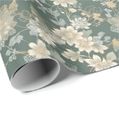 Zeitlose florale Elegance Geschenkwrake Geschenkpapier (Rolleneckpunkt)