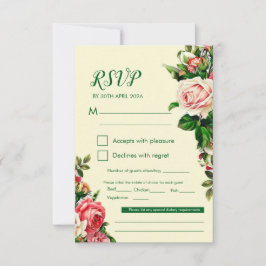 Zeitlose Florale Hochzeits-RSVP-Karte RSVP Karte