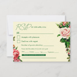 Zeitlose Florale Hochzeits-RSVP-Karte RSVP Karte