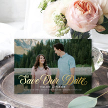 Zeitlose FOIL-Hochzeit Save The Date Karte