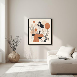 Zeitlose Form – Minimalistische feminine Kunst Poster