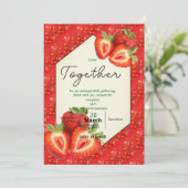 Zeitlose Freundschaft mit Strawberry Einladung (Stehend Vorderseite)